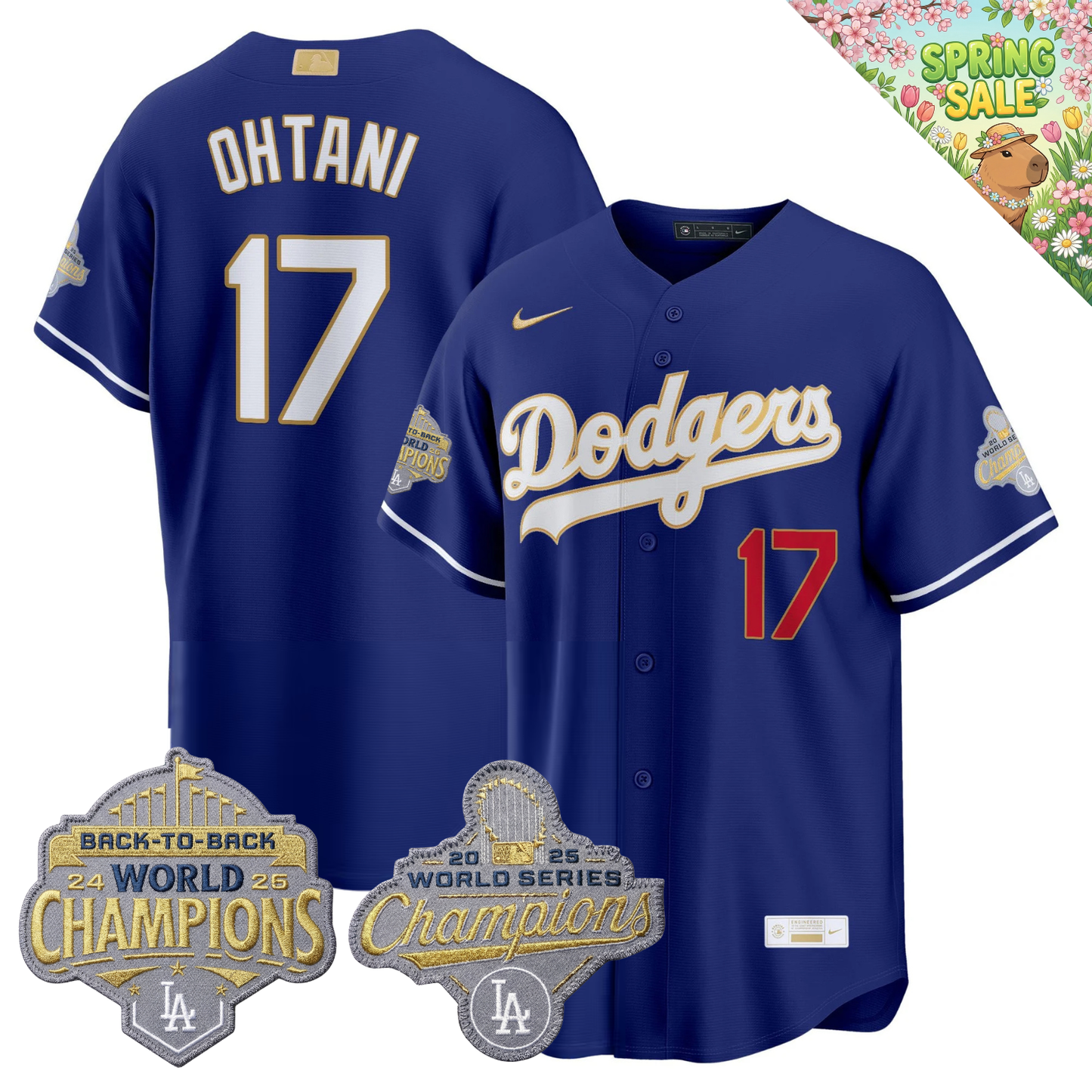 LAD "Gold Collection" Premier Limited Jersey - Back To Back World Series Champions Patch - All Stitched