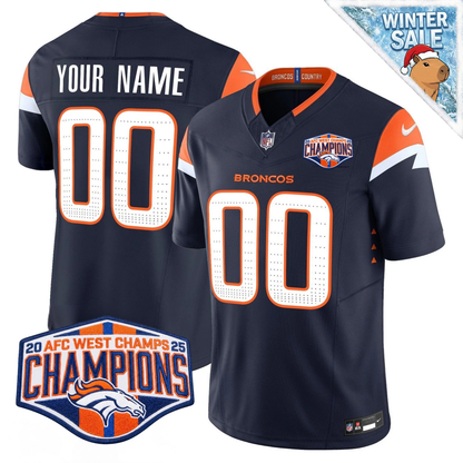 Custom DEN AFC West Champions Patch Vapor Limited Jersey - All Stitched