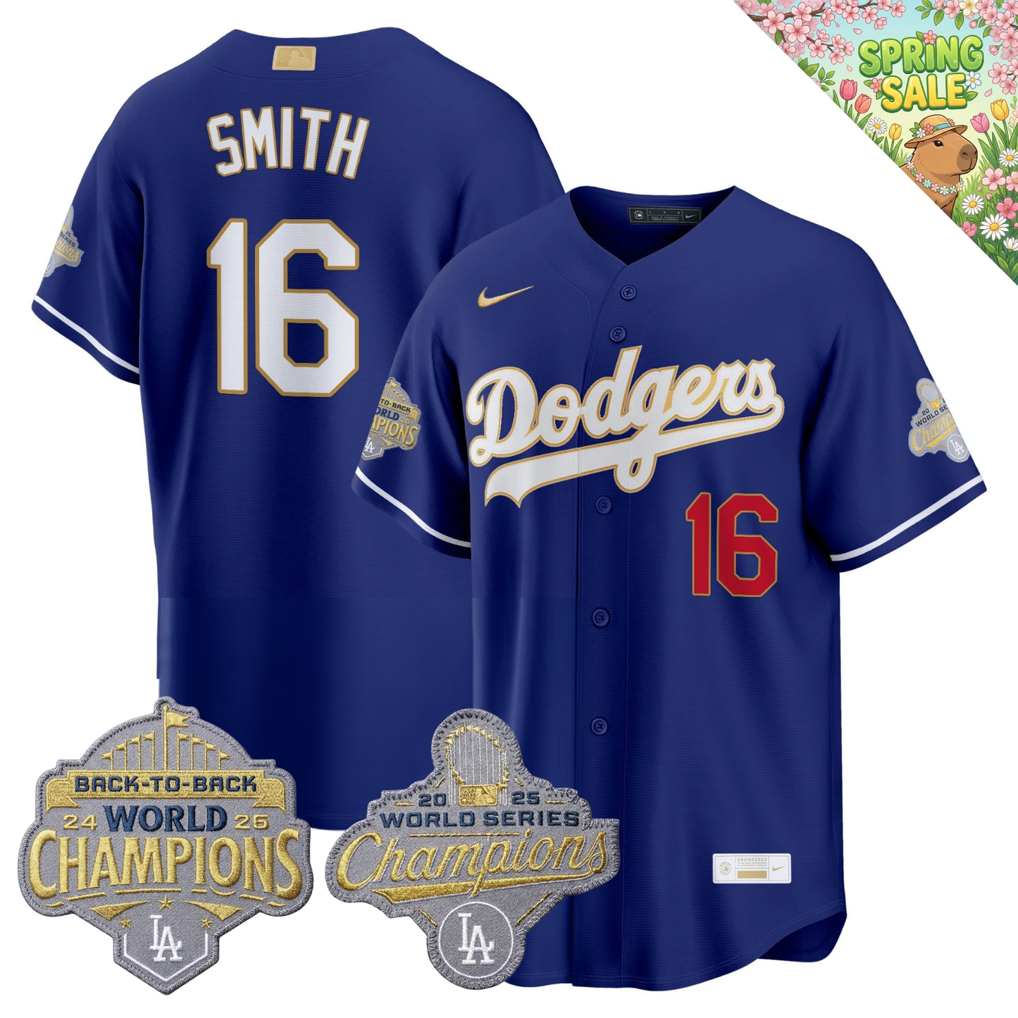 LAD "Gold Collection" Premier Limited Jersey - Back To Back World Series Champions Patch - All Stitched