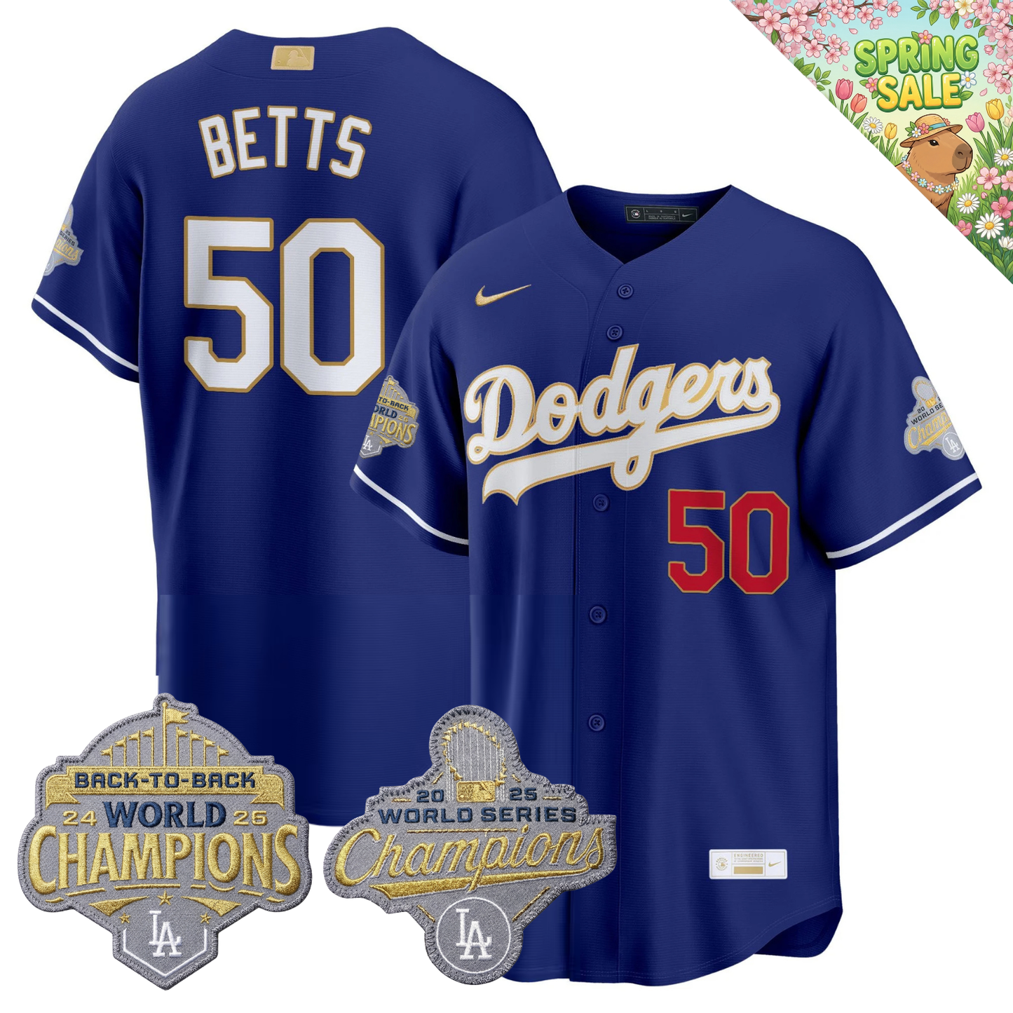 LAD "Gold Collection" Premier Limited Jersey - Back To Back World Series Champions Patch - All Stitched