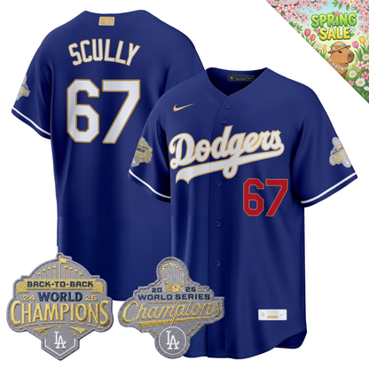 LAD "Gold Collection" Premier Limited Jersey - Back To Back World Series Champions Patch - All Stitched