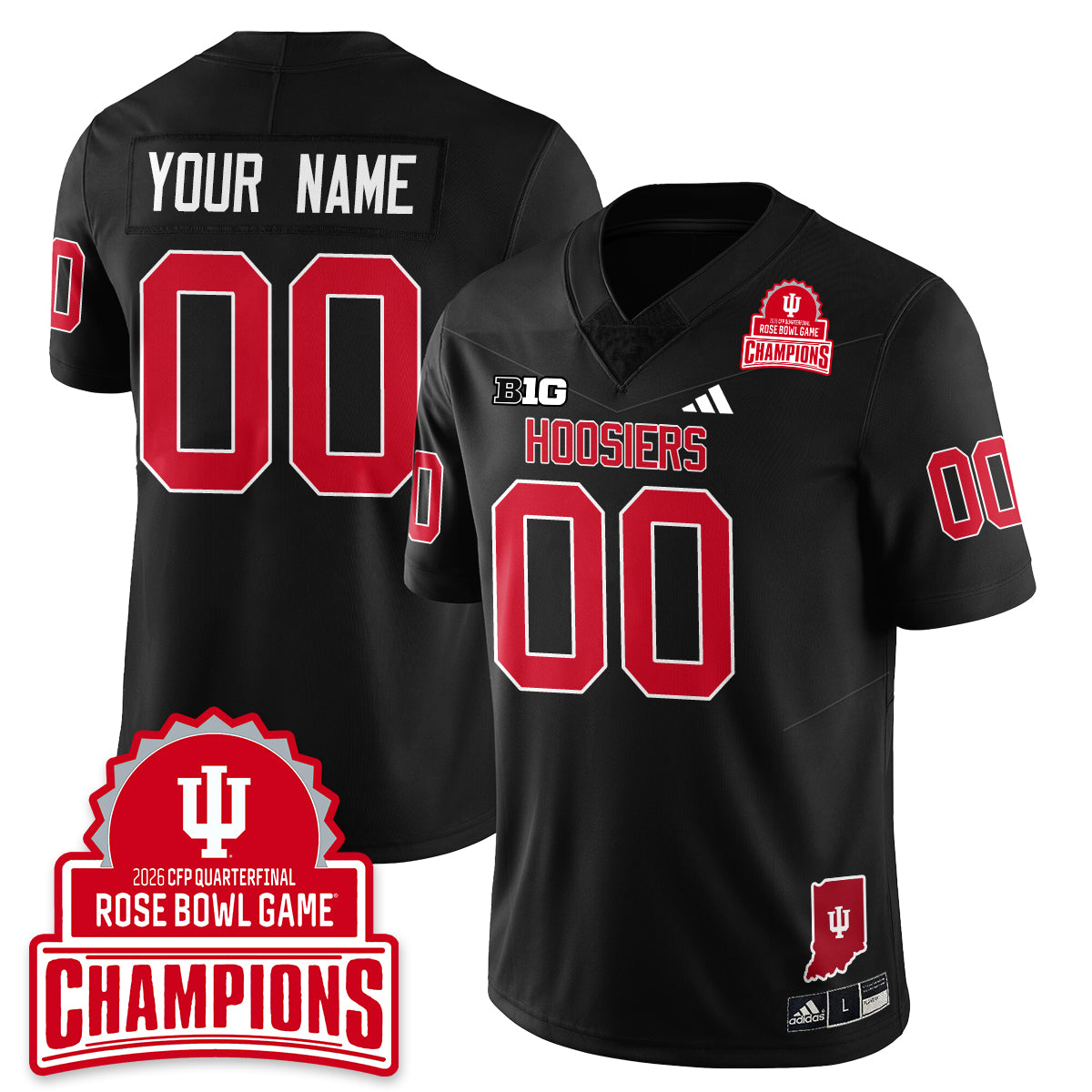 Custom Indiana Hoosiers Vapor Limited Football Jersey - Rose Bowl Champions - All Stitched