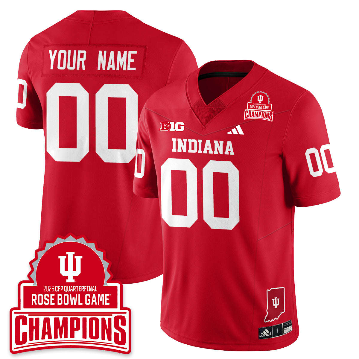 Custom Indiana Hoosiers Vapor Limited Football Jersey - Rose Bowl Champions - All Stitched