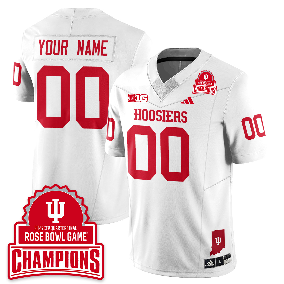 Custom Indiana Hoosiers Vapor Limited Football Jersey - Rose Bowl Champions - All Stitched