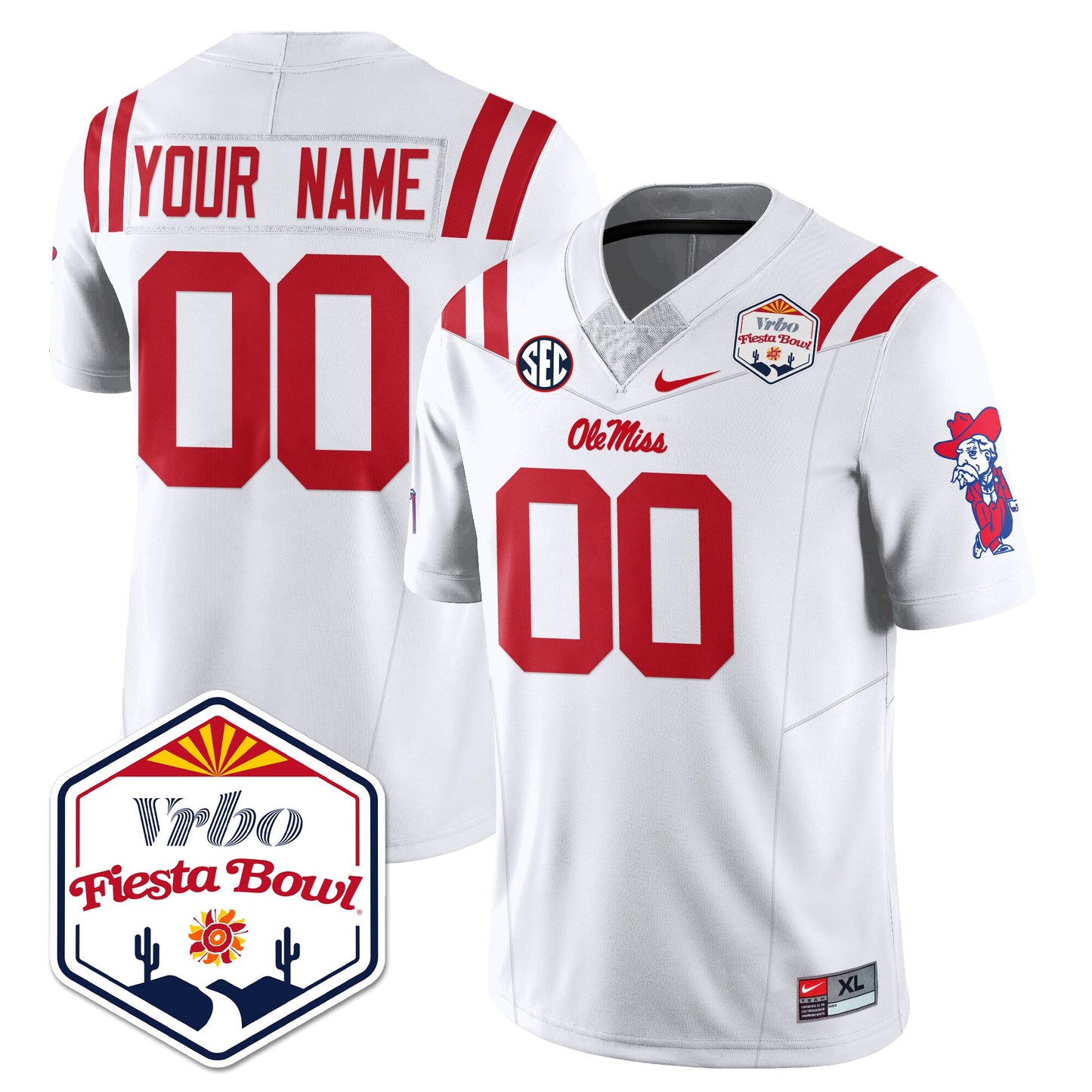 Ole Miss Football Vapor Limited Custom Jersey - Vrbo Fiesta Bowl - All Stitched