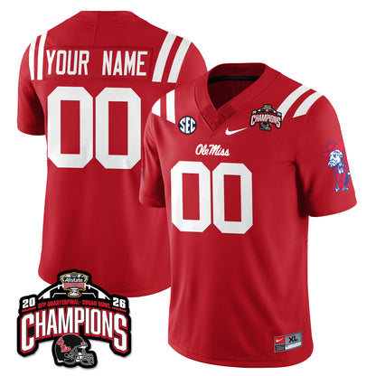 Custom Ole Miss Football Vapor Limited Jersey - Allstate Sugar Bowl Champions - All Stitched