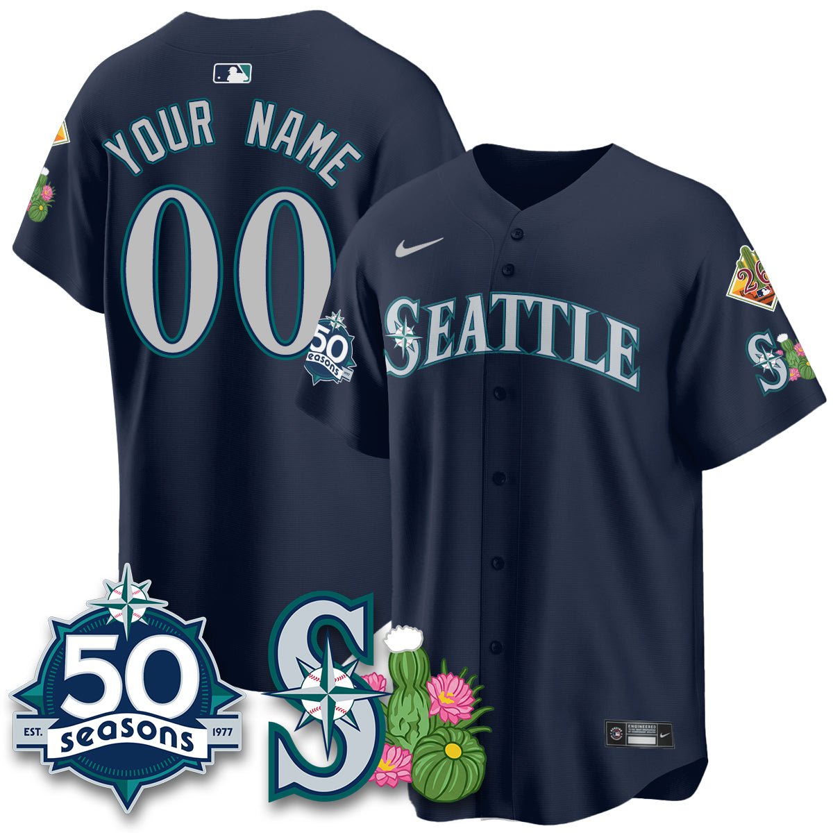 Custom SEA 2026 Spring Training Vapor Limited Jersey - 50th Anniversary - All Stitched