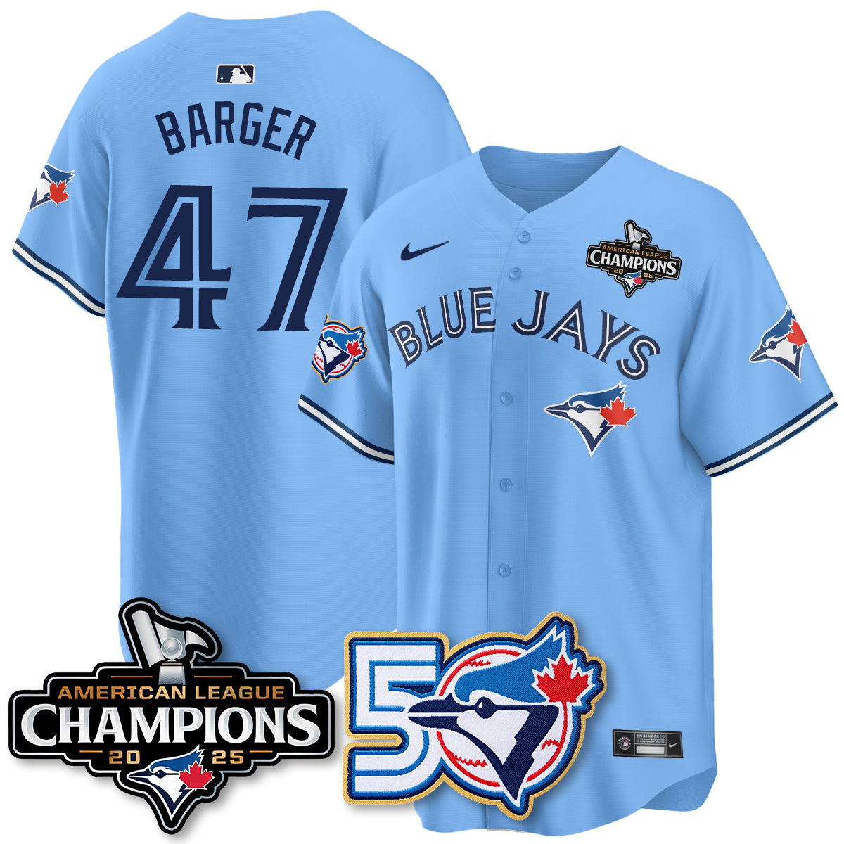 TOR 2025 Vapor Limited Gold Jersey - 50th Season & AL Champs Patch - All Stitched