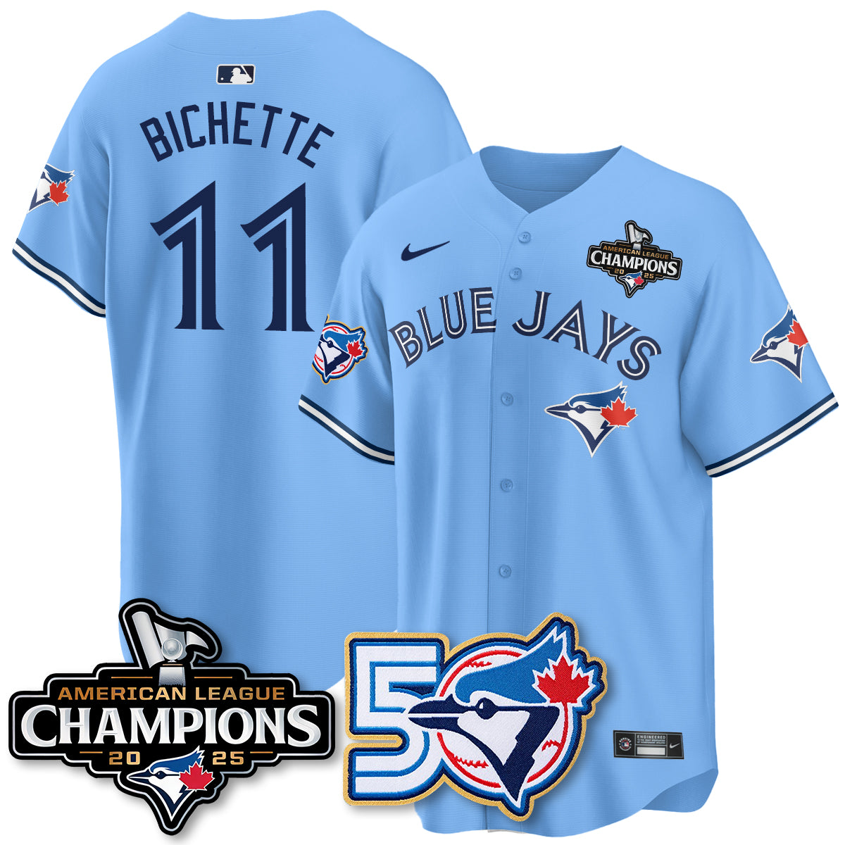 TOR 2025 Vapor Limited Gold Jersey - 50th Season & AL Champs Patch - All Stitched