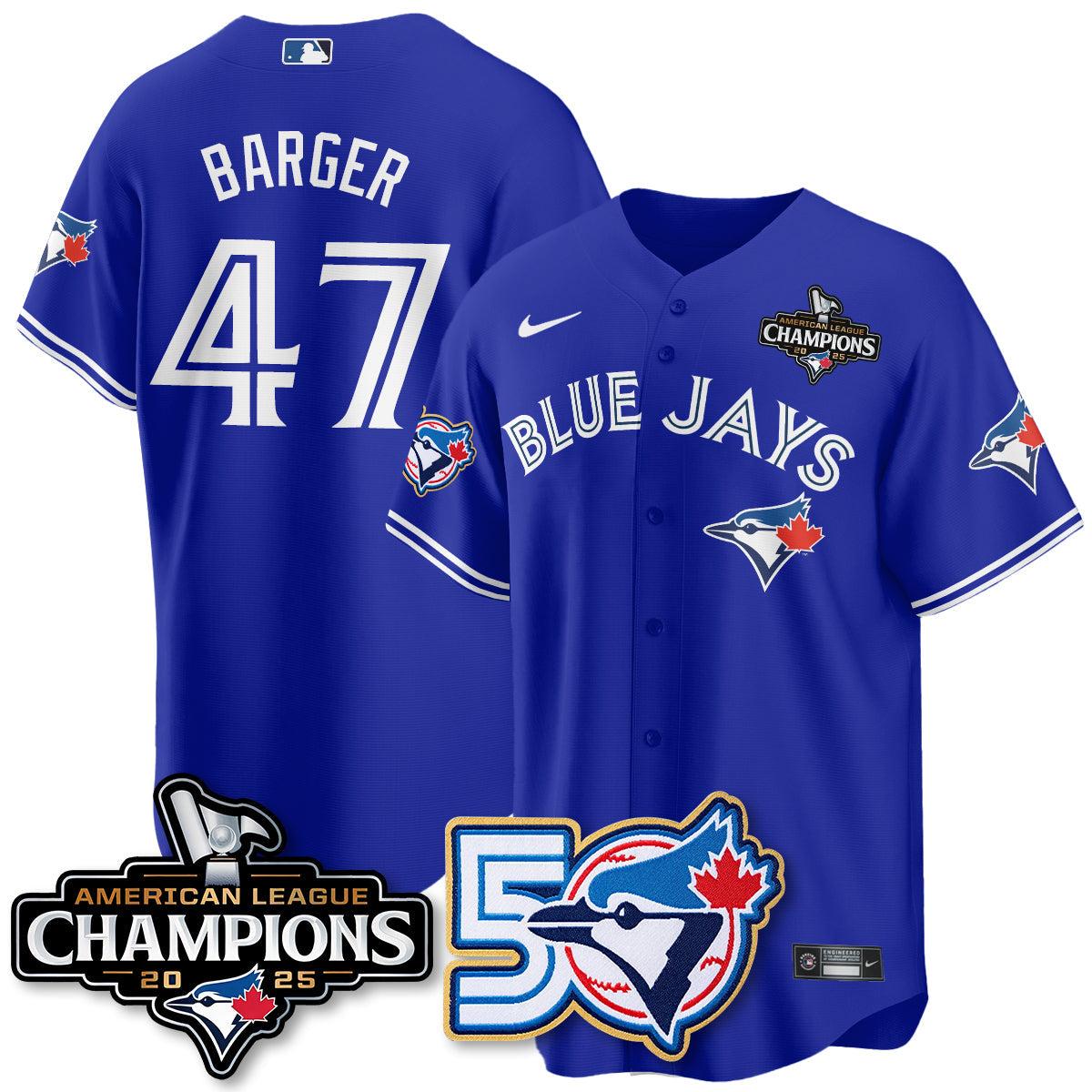 TOR 2025 Vapor Limited Gold Jersey - 50th Season & AL Champs Patch - All Stitched
