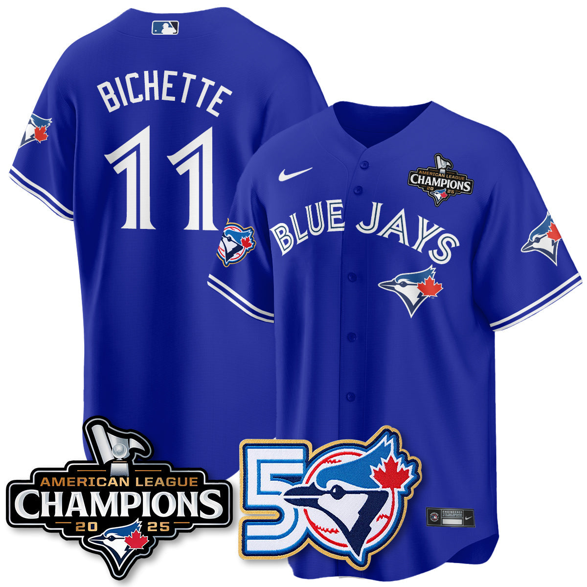 TOR 2025 Vapor Limited Gold Jersey - 50th Season & AL Champs Patch - All Stitched