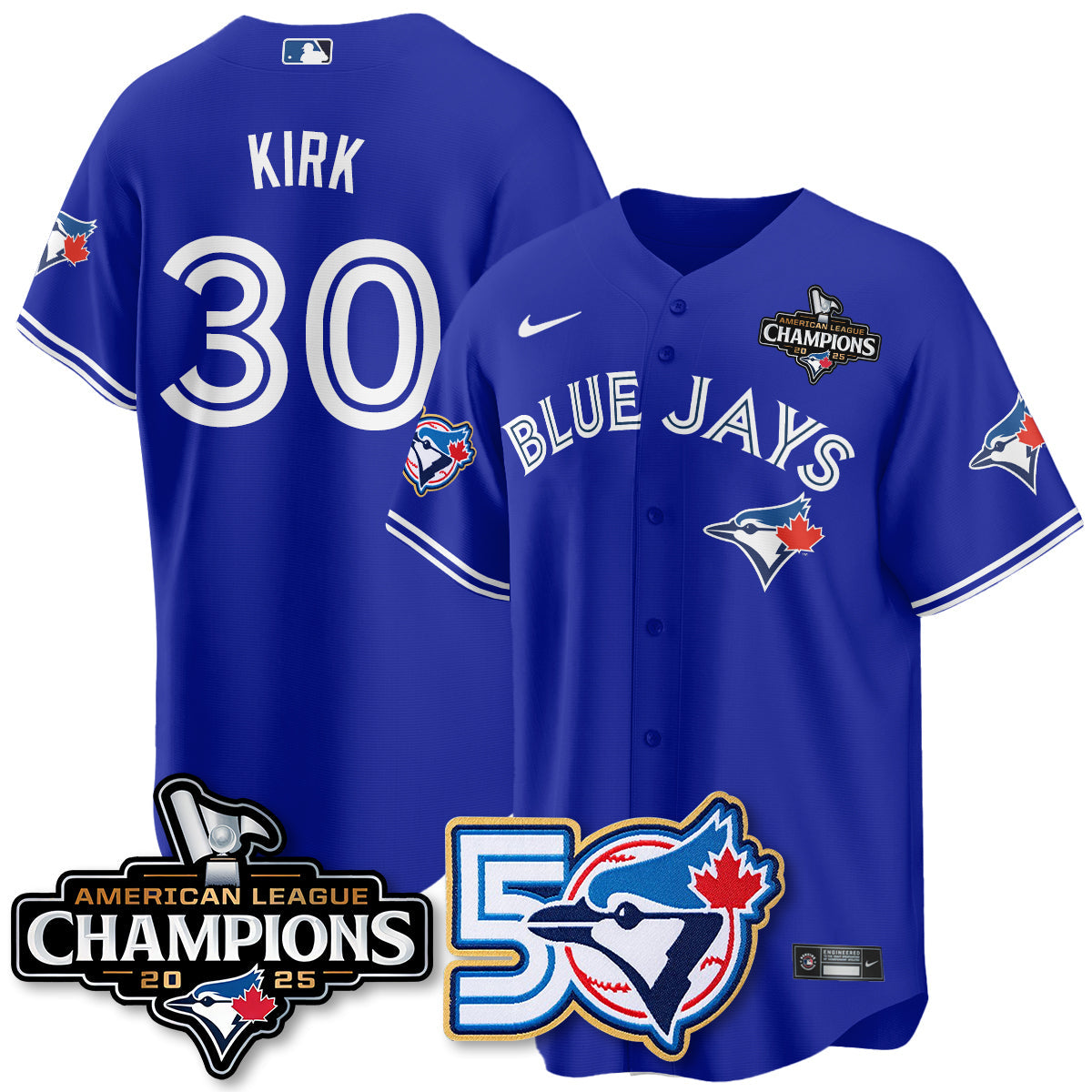 TOR 2025 Vapor Limited Gold Jersey - 50th Season & AL Champs Patch - All Stitched