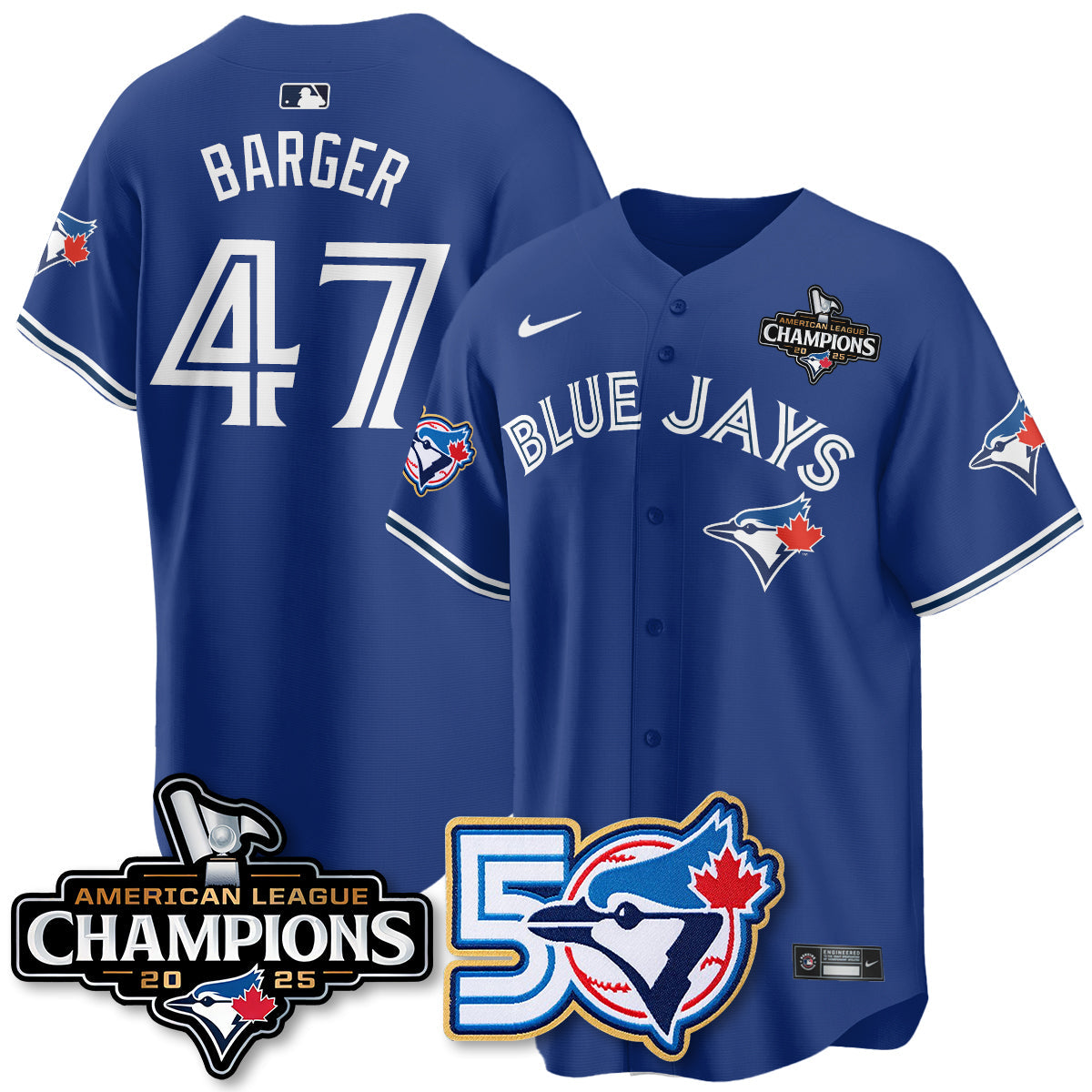 TOR 2025 Vapor Limited Gold Jersey - 50th Season & AL Champs Patch - All Stitched