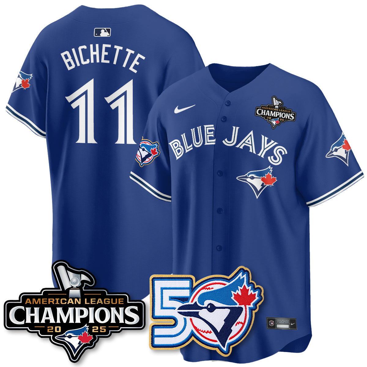 TOR 2025 Vapor Limited Gold Jersey - 50th Season & AL Champs Patch - All Stitched