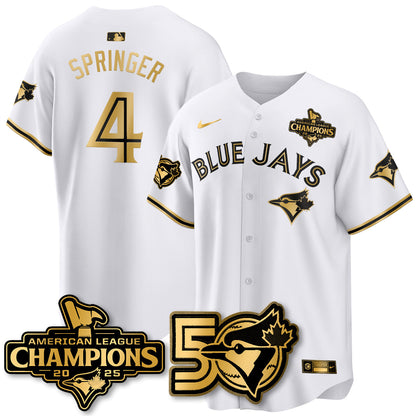 TOR 2025 Vapor Limited Gold Jersey - 50th Season & AL Champs Patch - All Stitched
