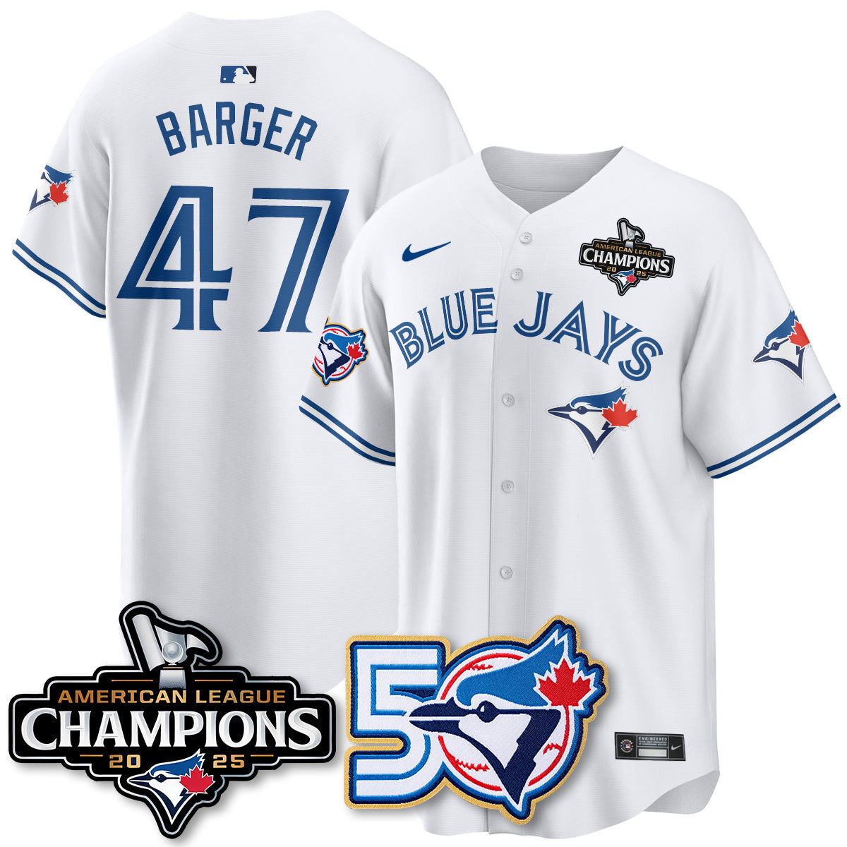 TOR 2025 Vapor Limited Gold Jersey - 50th Season & AL Champs Patch - All Stitched