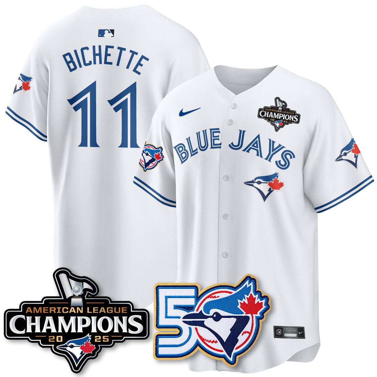TOR 2025 Vapor Limited Gold Jersey - 50th Season & AL Champs Patch - All Stitched