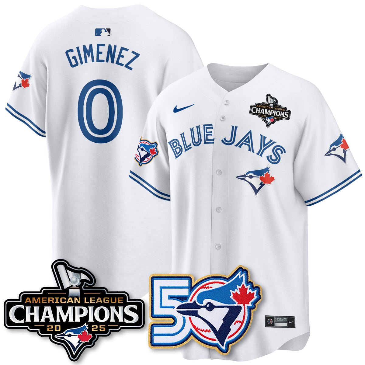 TOR 2025 Vapor Limited Gold Jersey - 50th Season & AL Champs Patch - All Stitched