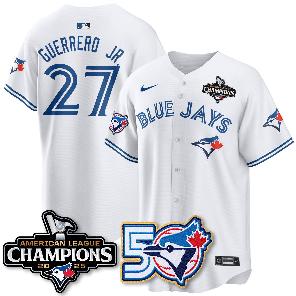 TOR 2025 Vapor Limited Gold Jersey - 50th Season & AL Champs Patch - All Stitched