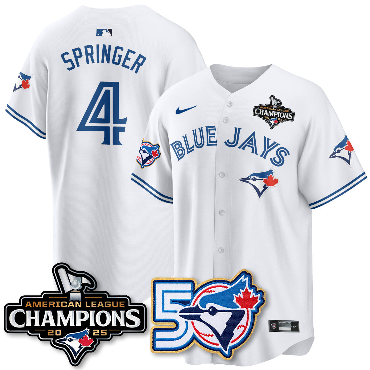 TOR 2025 Vapor Limited Gold Jersey - 50th Season & AL Champs Patch - All Stitched