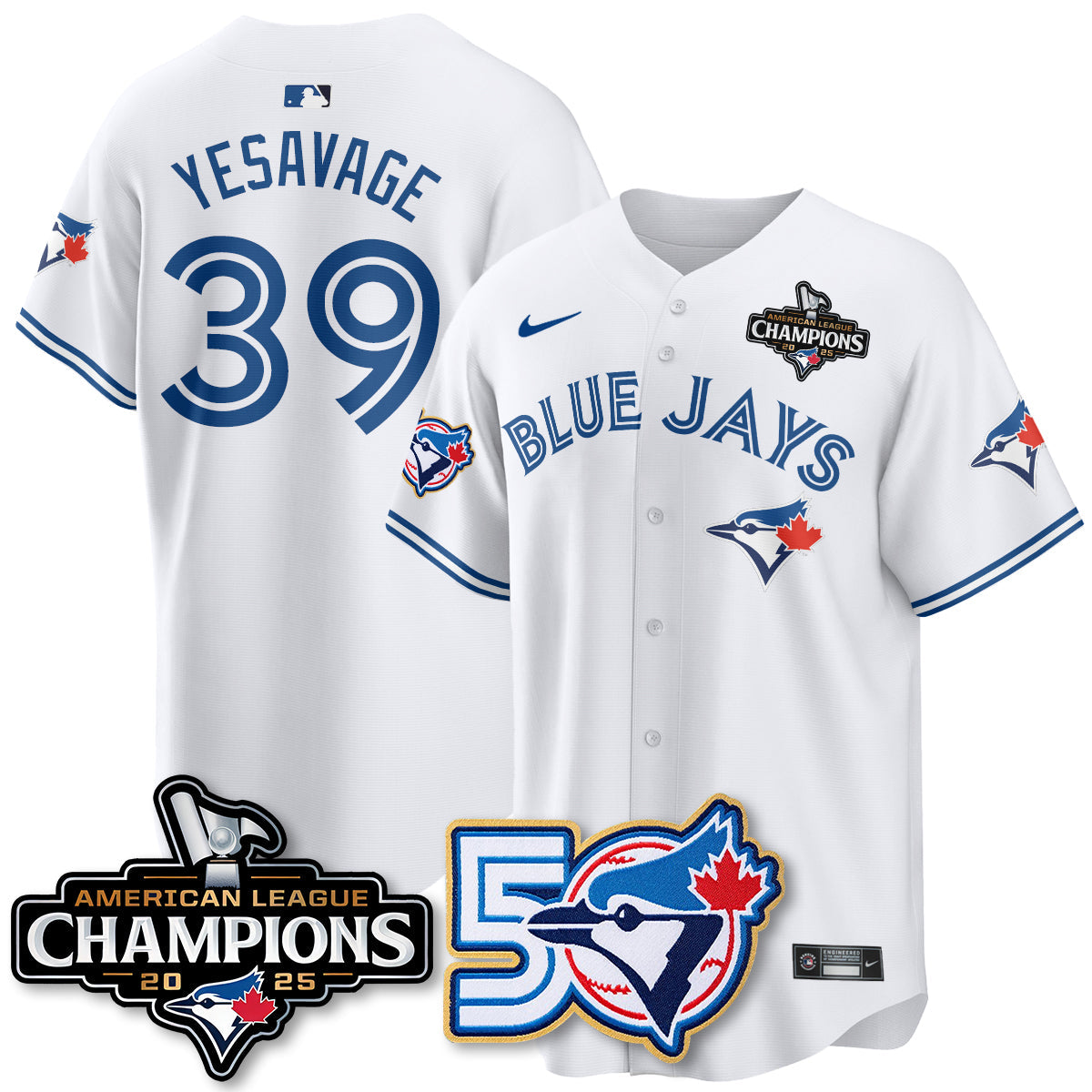 TOR 2025 Vapor Limited Gold Jersey - 50th Season & AL Champs Patch - All Stitched