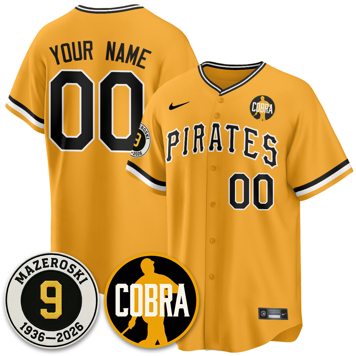 Custom PIT Memories Vapor Limited Jersey - Bill Mazeroski Patch - All Stitched