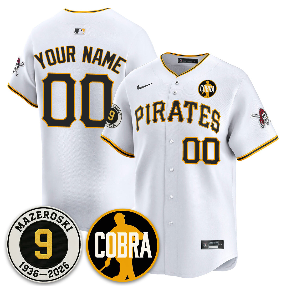 Custom PIT Memories Vapor Limited Jersey - Bill Mazeroski Patch - All Stitched