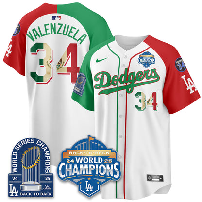 LAD Black Flag Mexico World Series Champions Jersey - 9x Champs - All Stitched