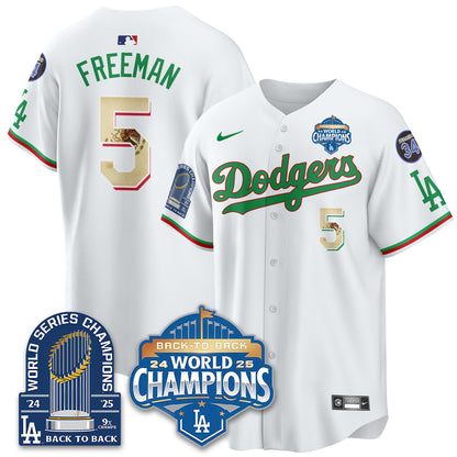 LAD Black Flag Mexico World Series Champions Jersey - 9x Champs - All Stitched