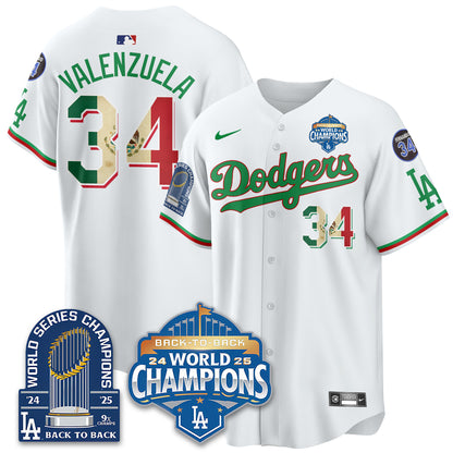 LAD Black Flag Mexico World Series Champions Jersey - 9x Champs - All Stitched