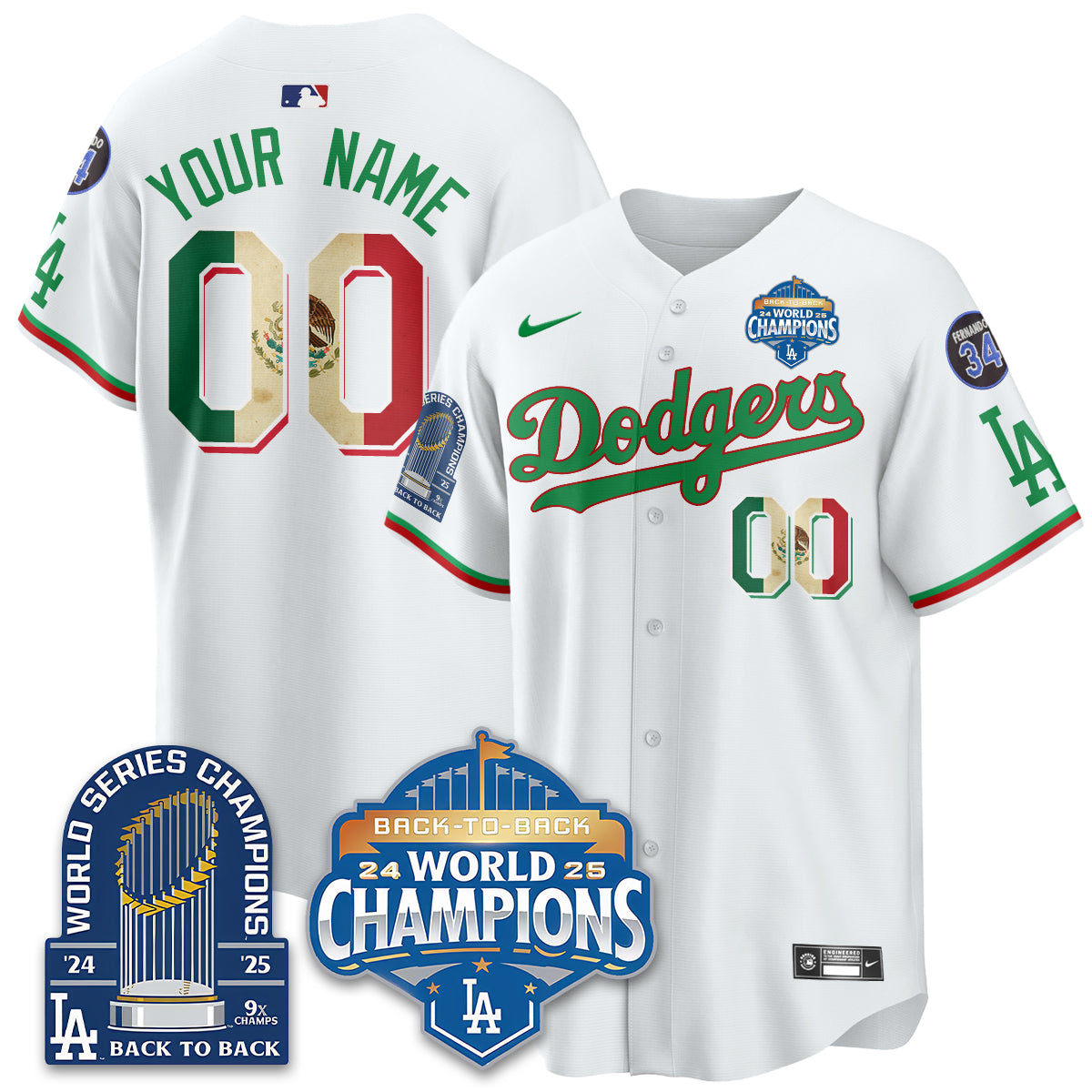 Custom LAD Mexico World Series Champions Jersey - 9x Champs - All Stitched