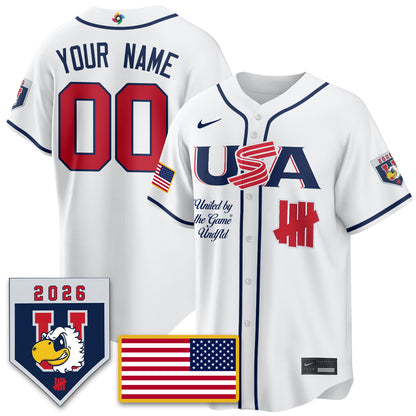 Custom USA Baseball x Undefeated 2026 World Baseball Classic Limited Jersey - All Stitched