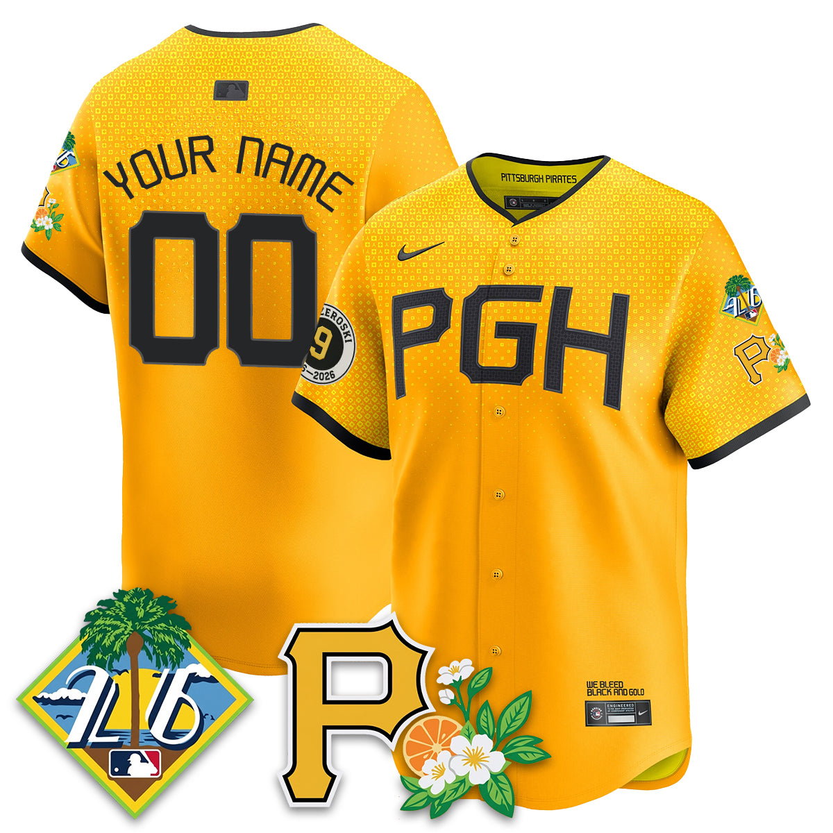 Custom PIT 2026 Spring Training Vapor Limited Jersey - Bill Mazeroski Patch - All Stitched
