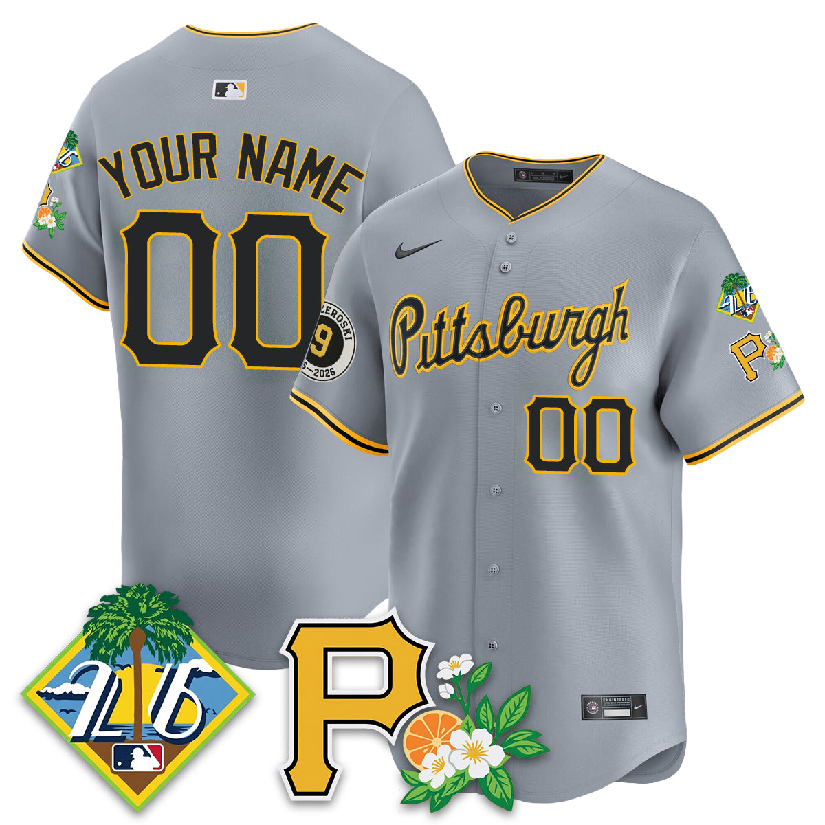 Custom PIT 2026 Spring Training Vapor Limited Jersey - Bill Mazeroski Patch - All Stitched