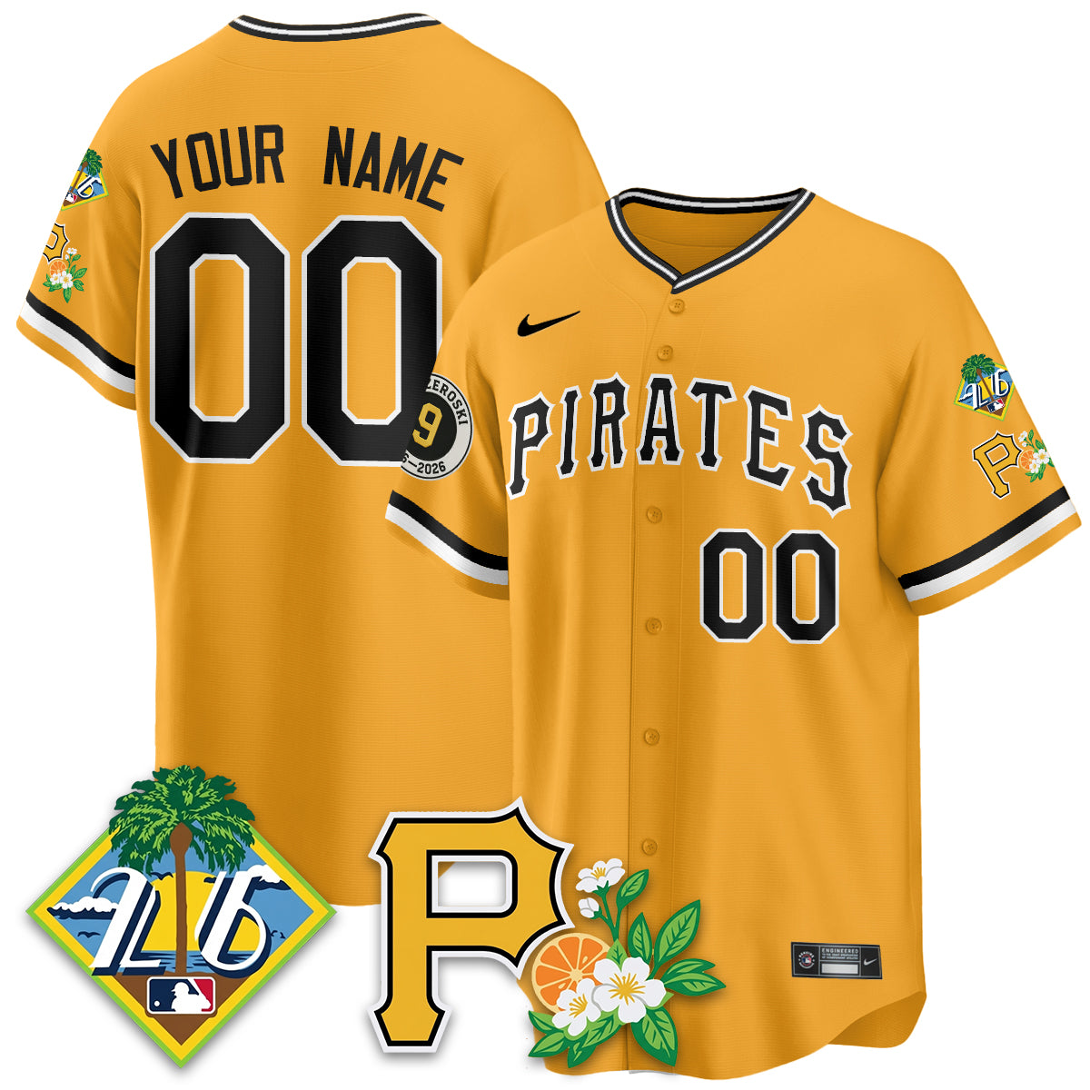 Custom PIT 2026 Spring Training Vapor Limited Jersey - Bill Mazeroski Patch - All Stitched