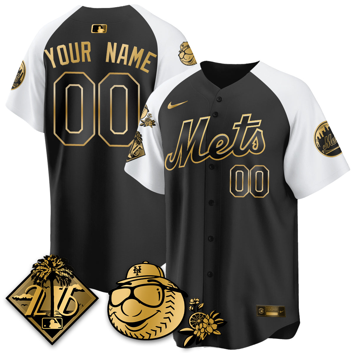 Custom NYM 2026 Spring Training Vapor Limited Gold Jersey - All Stitched