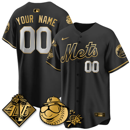 Custom NYM 2026 Spring Training Vapor Limited Gold Jersey - All Stitched