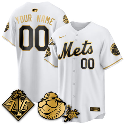 Custom NYM 2026 Spring Training Vapor Limited Gold Jersey - All Stitched