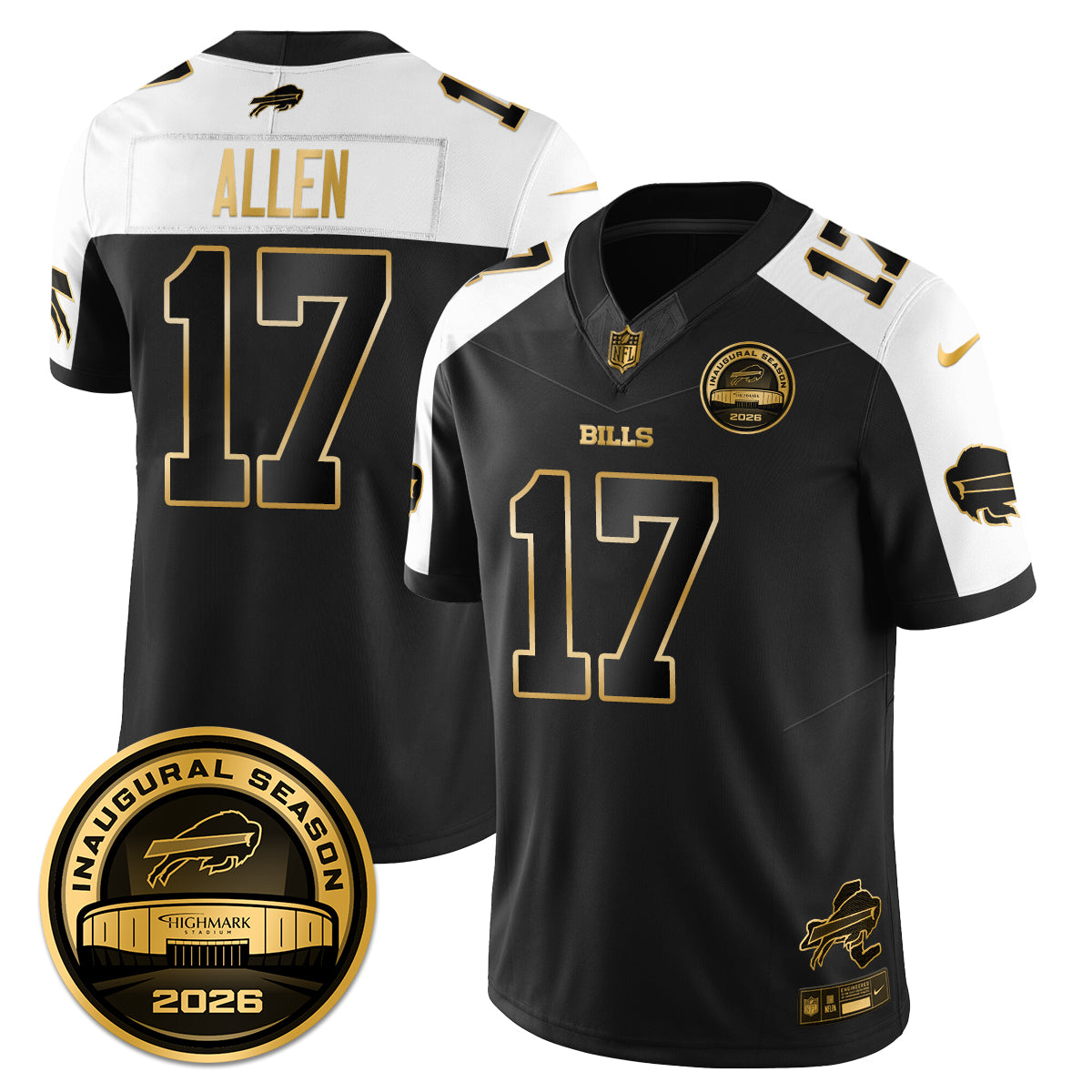 BUF 2026 Inaugural Season Patch Vapor Limited Gold Jersey - All Stitched