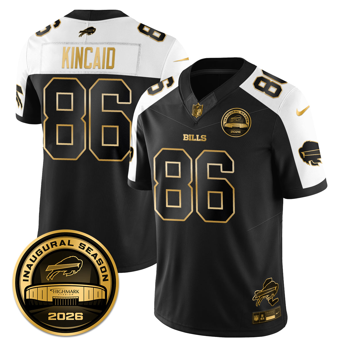 BUF 2026 Inaugural Season Patch Vapor Limited Gold Jersey - All Stitched