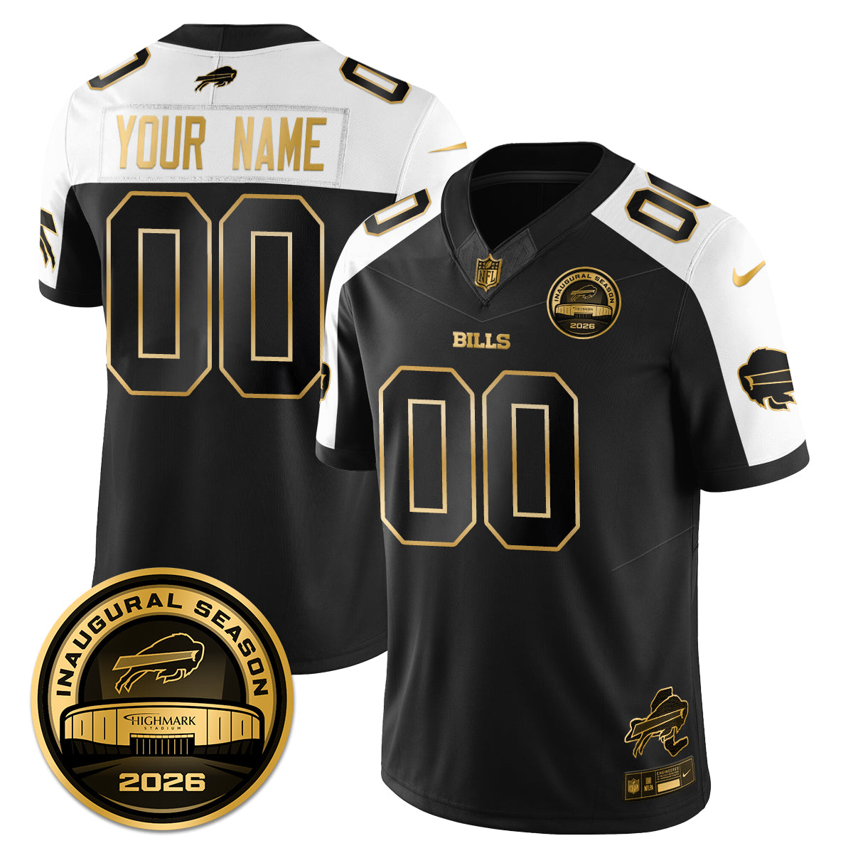 BUF 2026 Inaugural Season Patch Vapor Limited Gold Jersey - All Stitched
