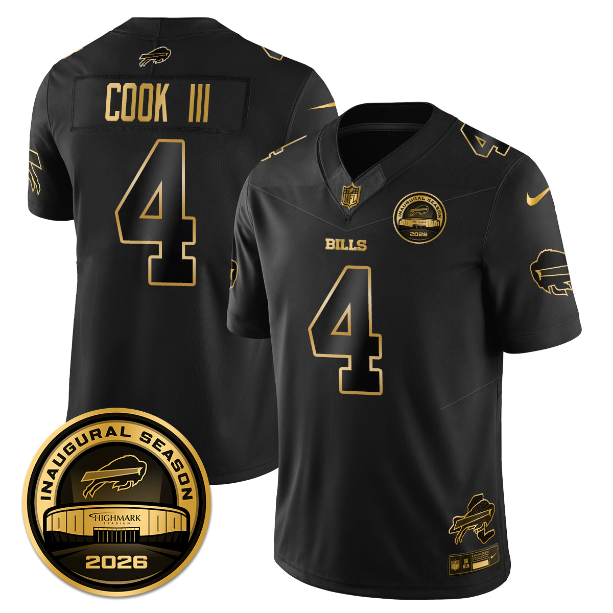 BUF 2026 Inaugural Season Patch Vapor Limited Gold Jersey - All Stitched