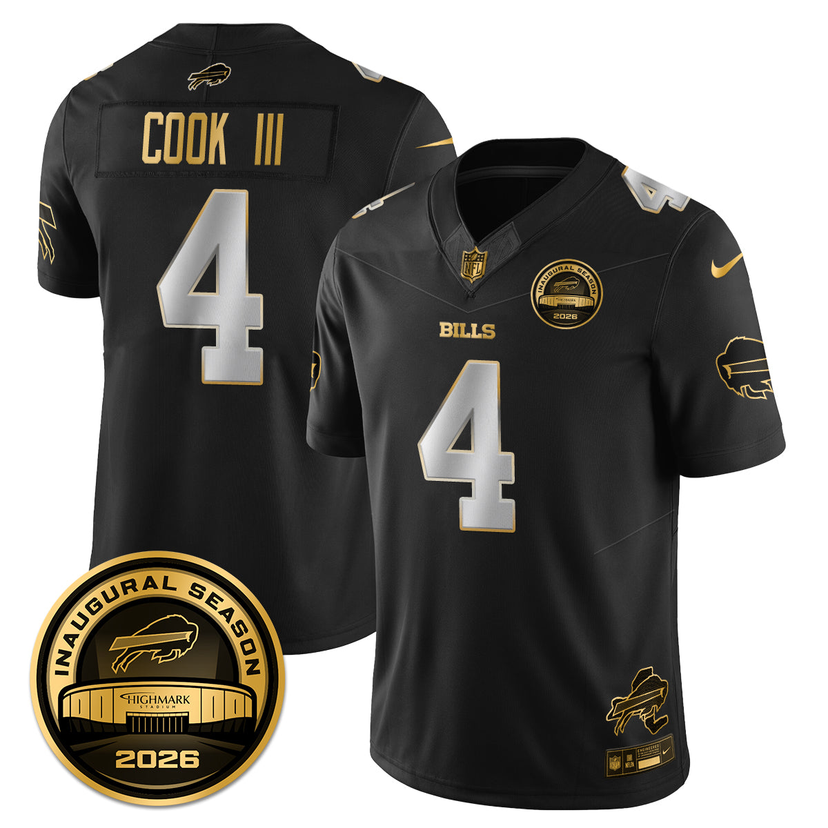 BUF 2026 Inaugural Season Patch Vapor Limited Gold Jersey - All Stitched