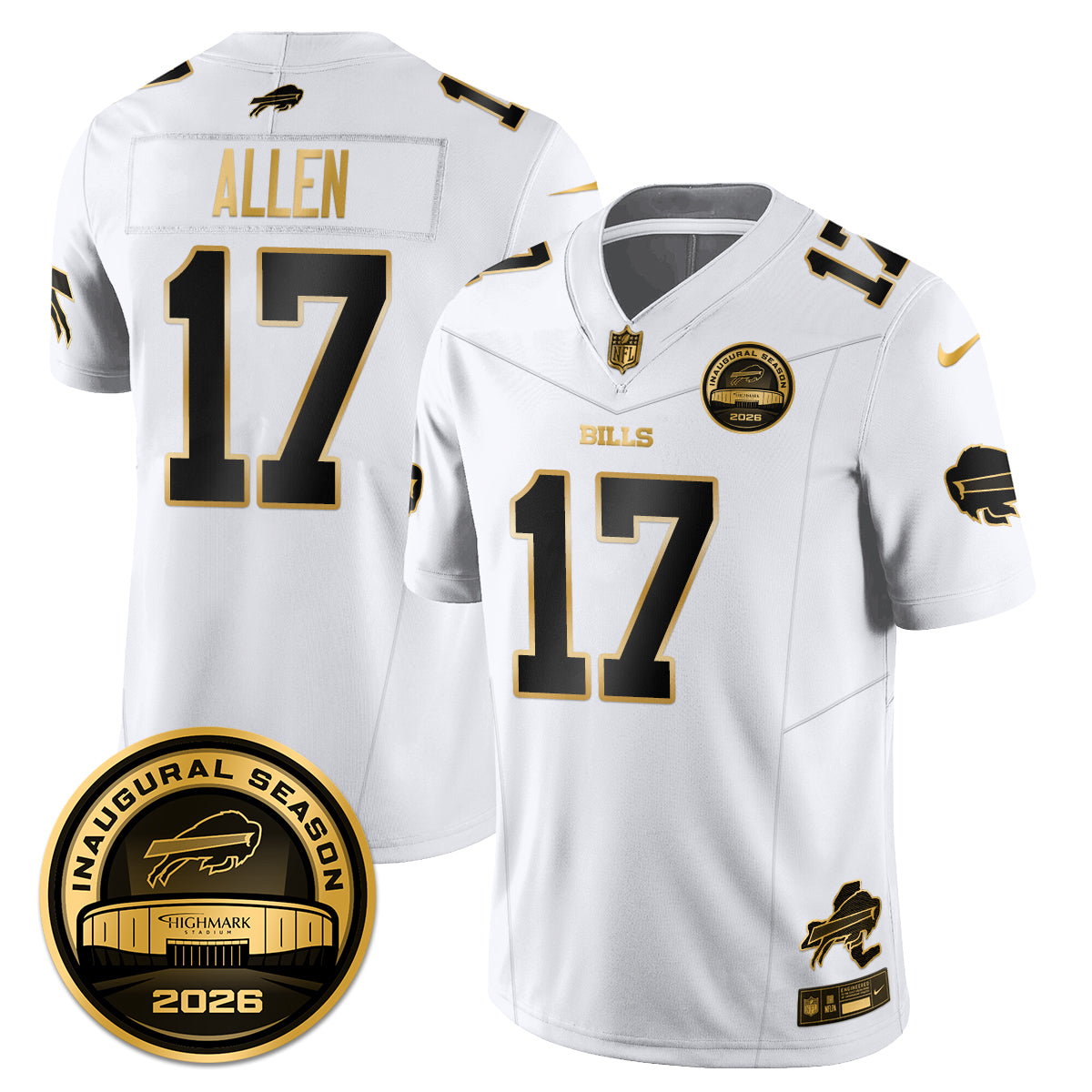 BUF 2026 Inaugural Season Patch Vapor Limited Gold Jersey - All Stitched