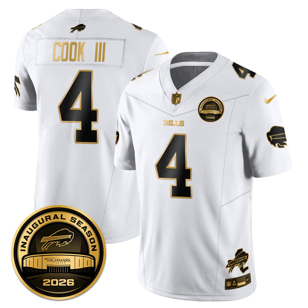 BUF 2026 Inaugural Season Patch Vapor Limited Gold Jersey - All Stitched