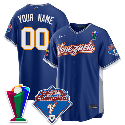 Venezuela Baseball 2026 World Baseball Classic Champions Limited Custom Jersey - All Stitched