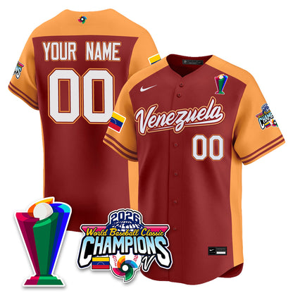 Venezuela Baseball 2026 World Baseball Classic Champions Limited Jersey V2 - All Stitched