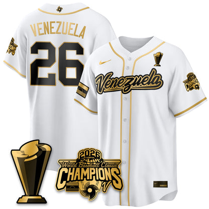 Venezuela Baseball 2026 World Baseball Classic Champions Limited Jersey V2 - All Stitched