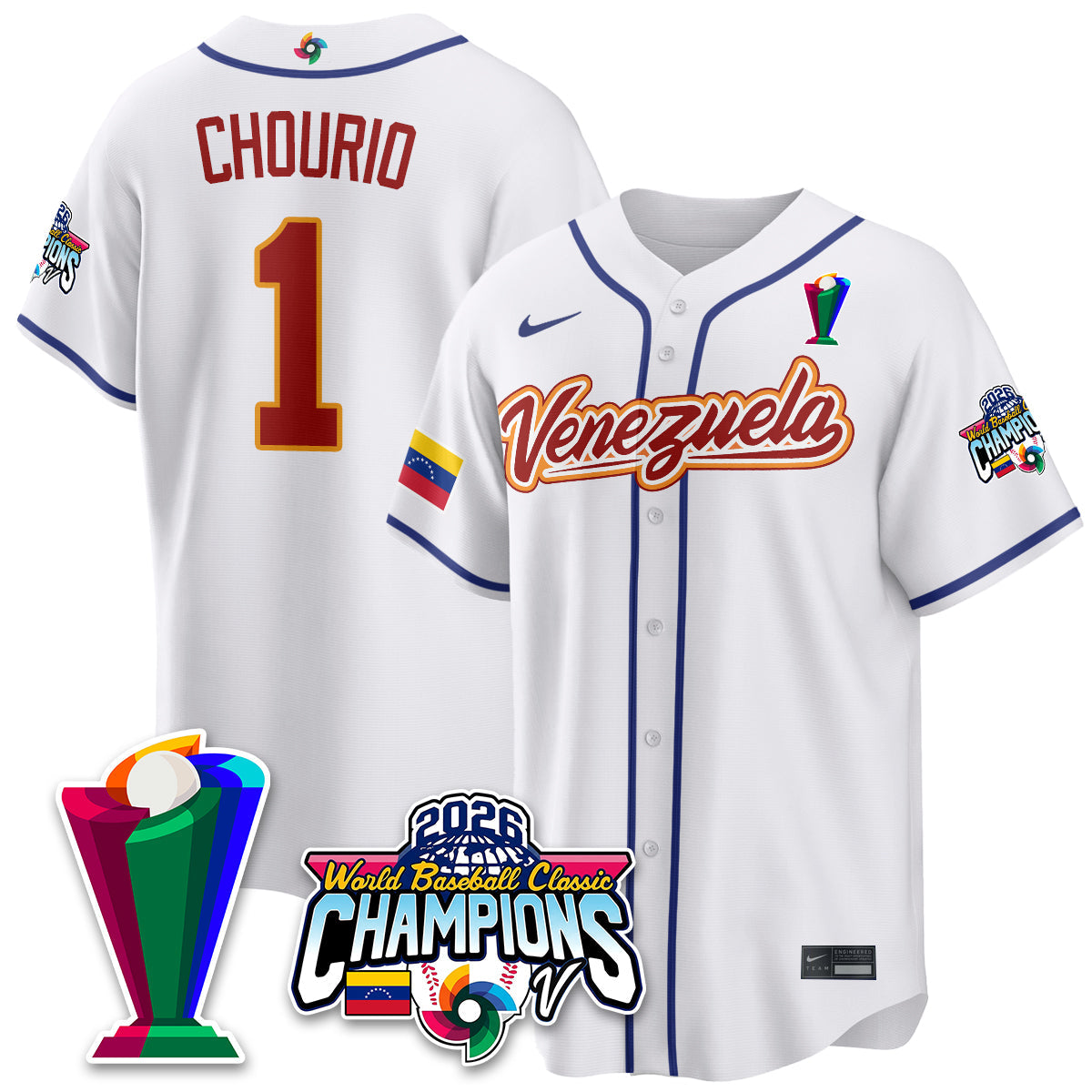 Venezuela Baseball 2026 World Baseball Classic Champions Limited Jersey V2 - All Stitched