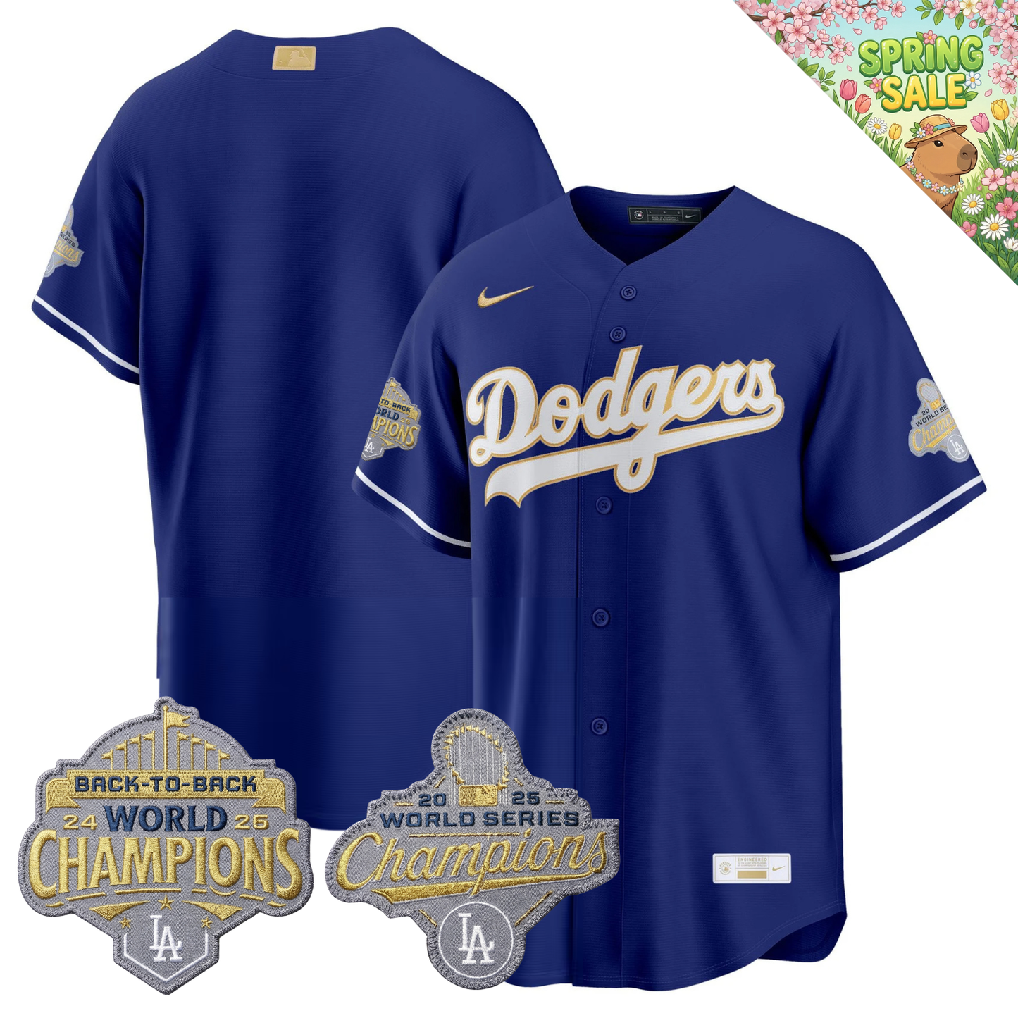 LAD "Gold Collection" Premier Limited Jersey - Back To Back World Series Champions Patch - All Stitched